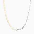 Pearl paperclip necklace