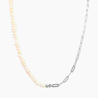 Pearl paperclip necklace
