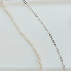 Pearl paperclip necklace