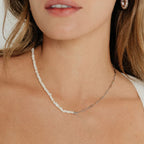 Pearl paperclip necklace