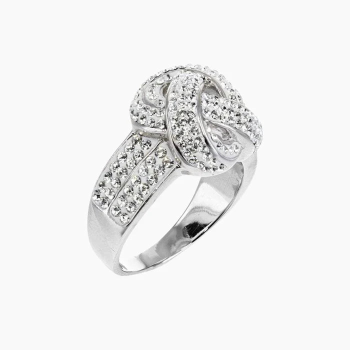 Swarovski crystal knot ring