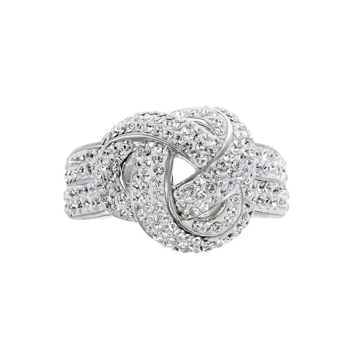 Swarovski crystal knot ring
