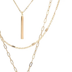 Three layer charm necklace set