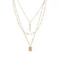 Three layer charm necklace set