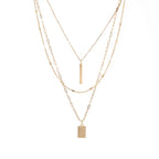 Three layer charm necklace set