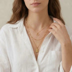 Three layer charm necklace set